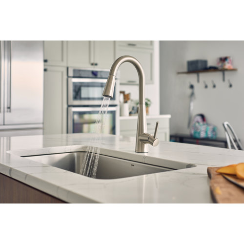 7864SRS,BL Moen Sleek Pull Down Single Handle Kitchen Faucet with Power